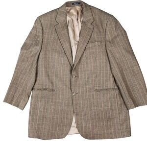 Vintage Chaps Ralph Lauren Plaid Wool Blazer 46L Sport Coat Jacket Union Made